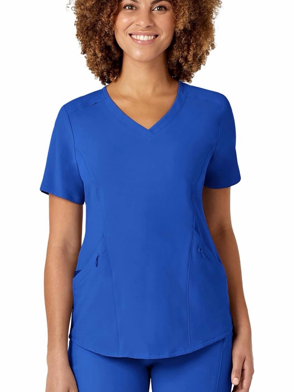 WonderWink Women’s V-Neck Short Sleeve Top - Royal Blue